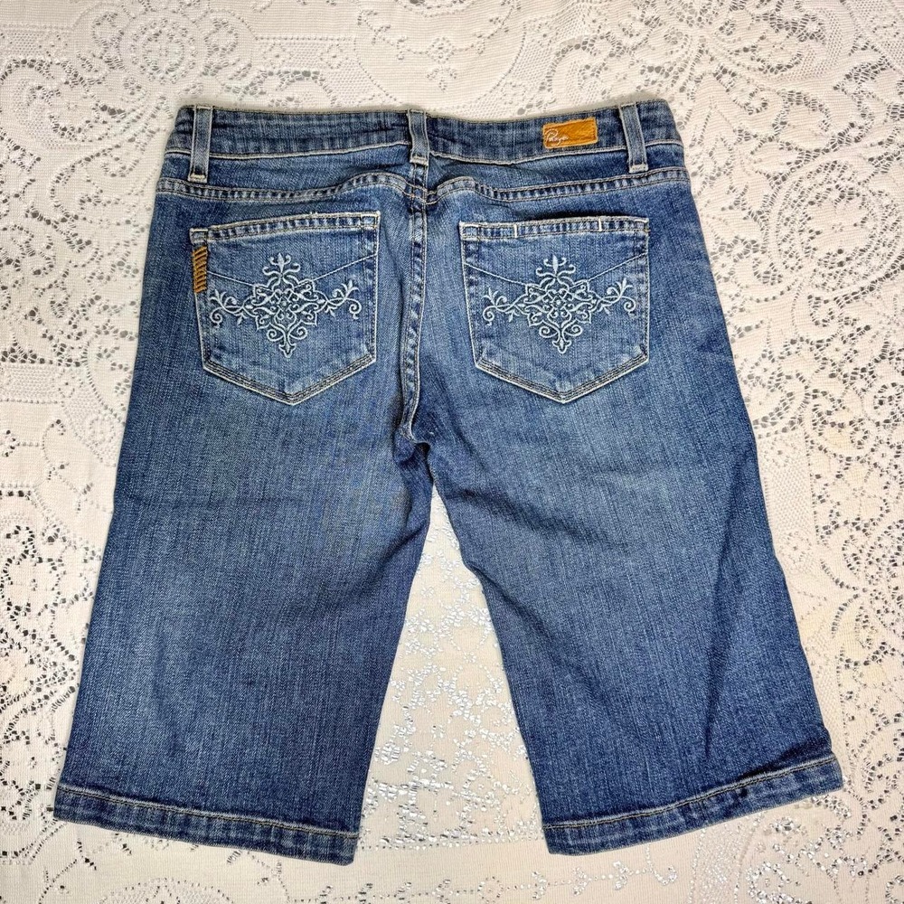 Paige Premium Denim Embroidered Bermuda Shorts Size 27